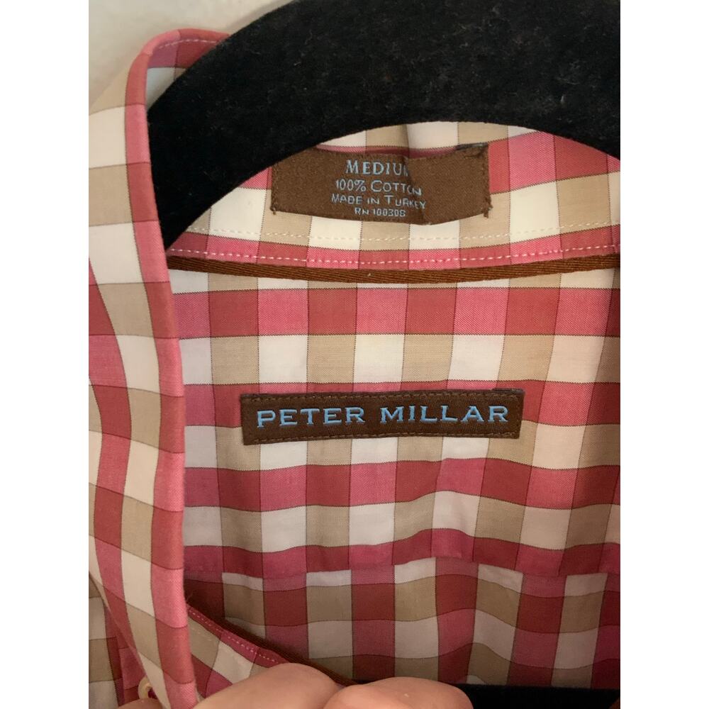 Peter Millar Checked long sleeve button down size medium - Picture 2 of 5